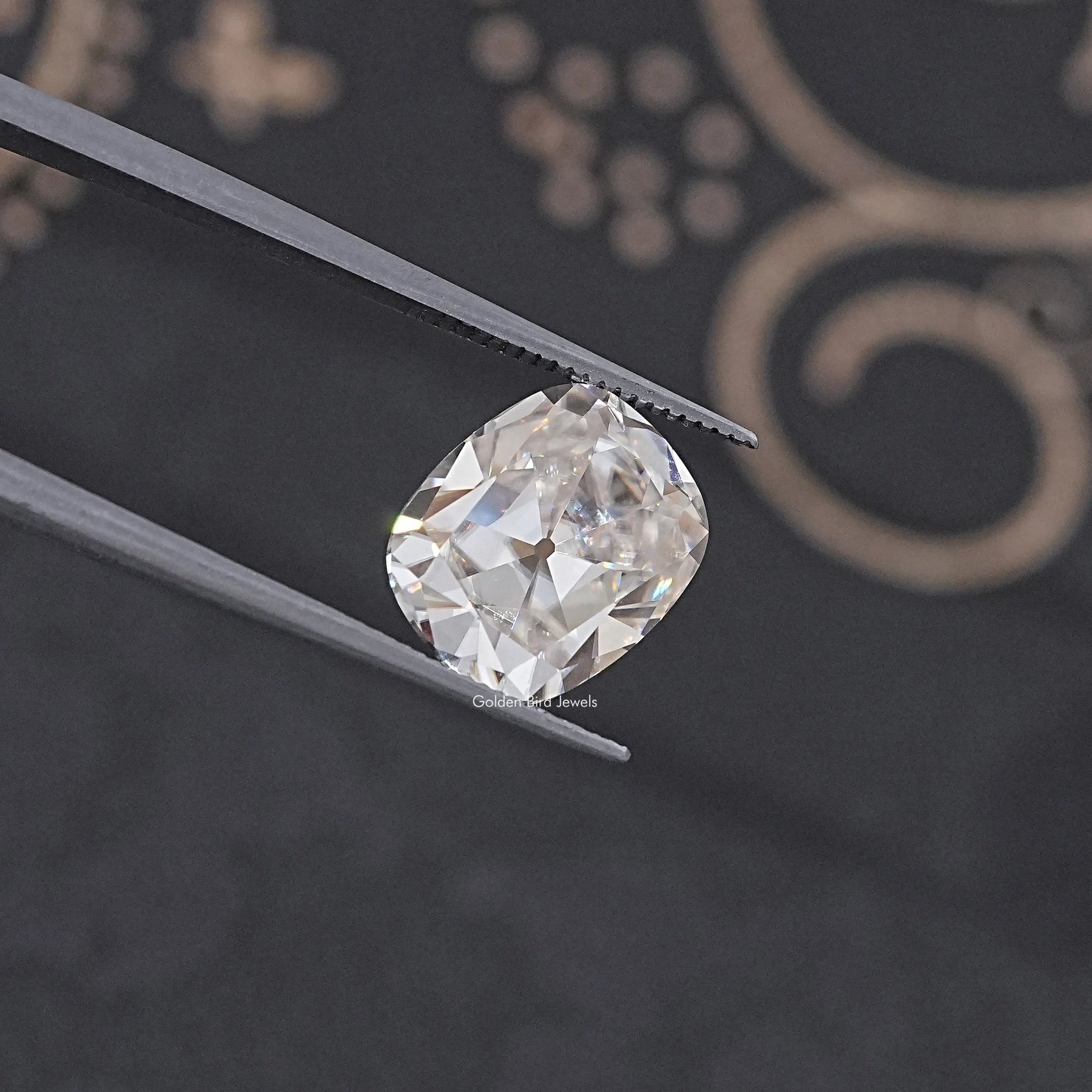 Near Colorless Old Cut Cushion Loose Moissanite