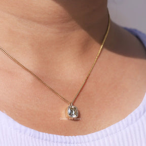 In front view of moissanite Cushion cut pendant