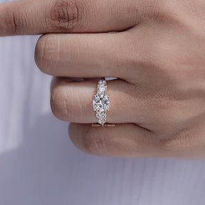 Display view of Cushion Cut Diamond Five Stone Ring