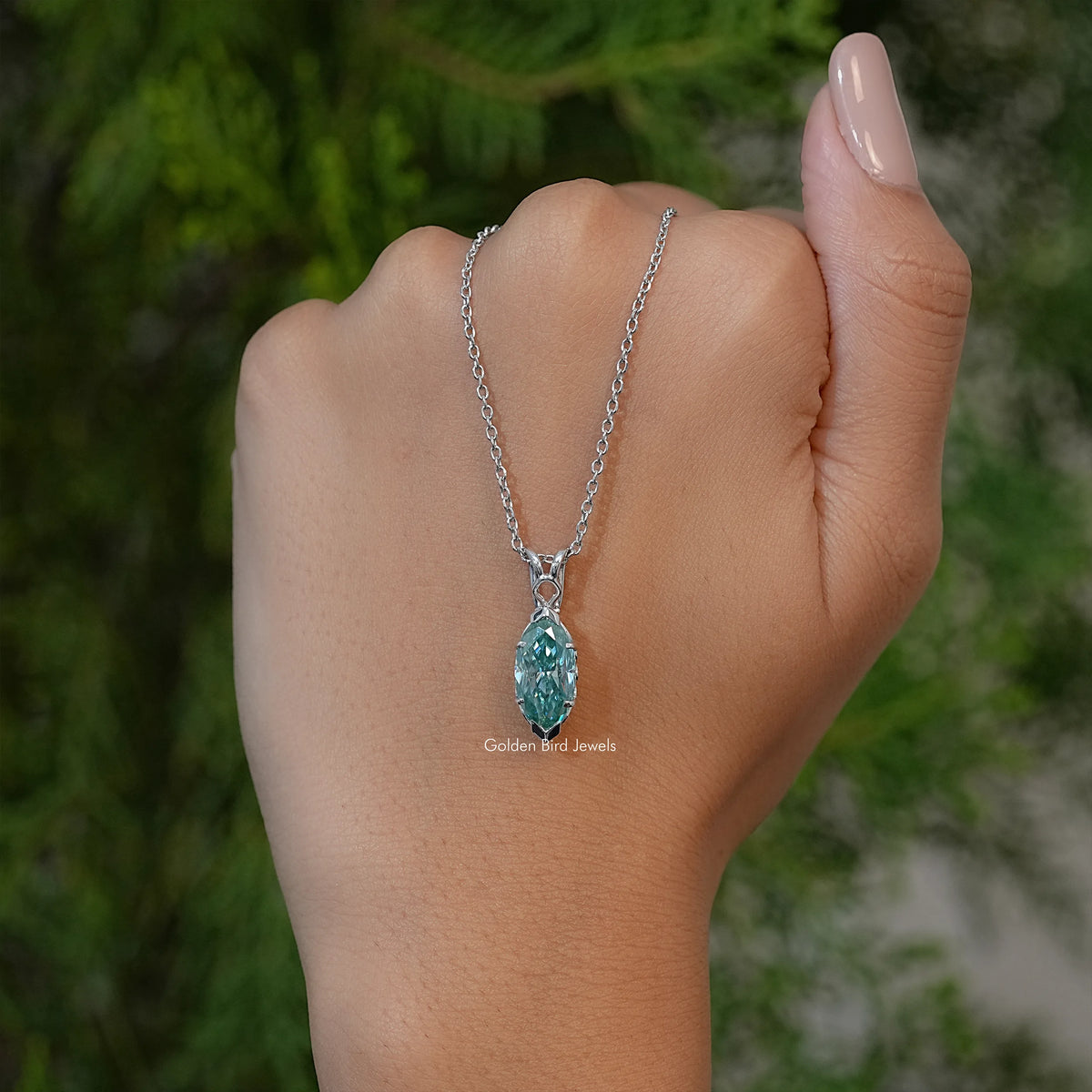Marquise Cut Moissanite Solitaire Pendant