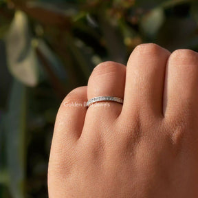 Round Cut Lab Diamond Full Eternity Wedding Band