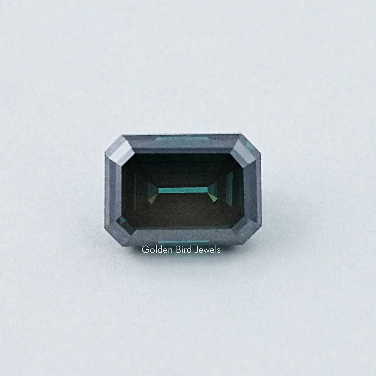 Dark Green Old Mine Emerald Cut Loose Moissanite