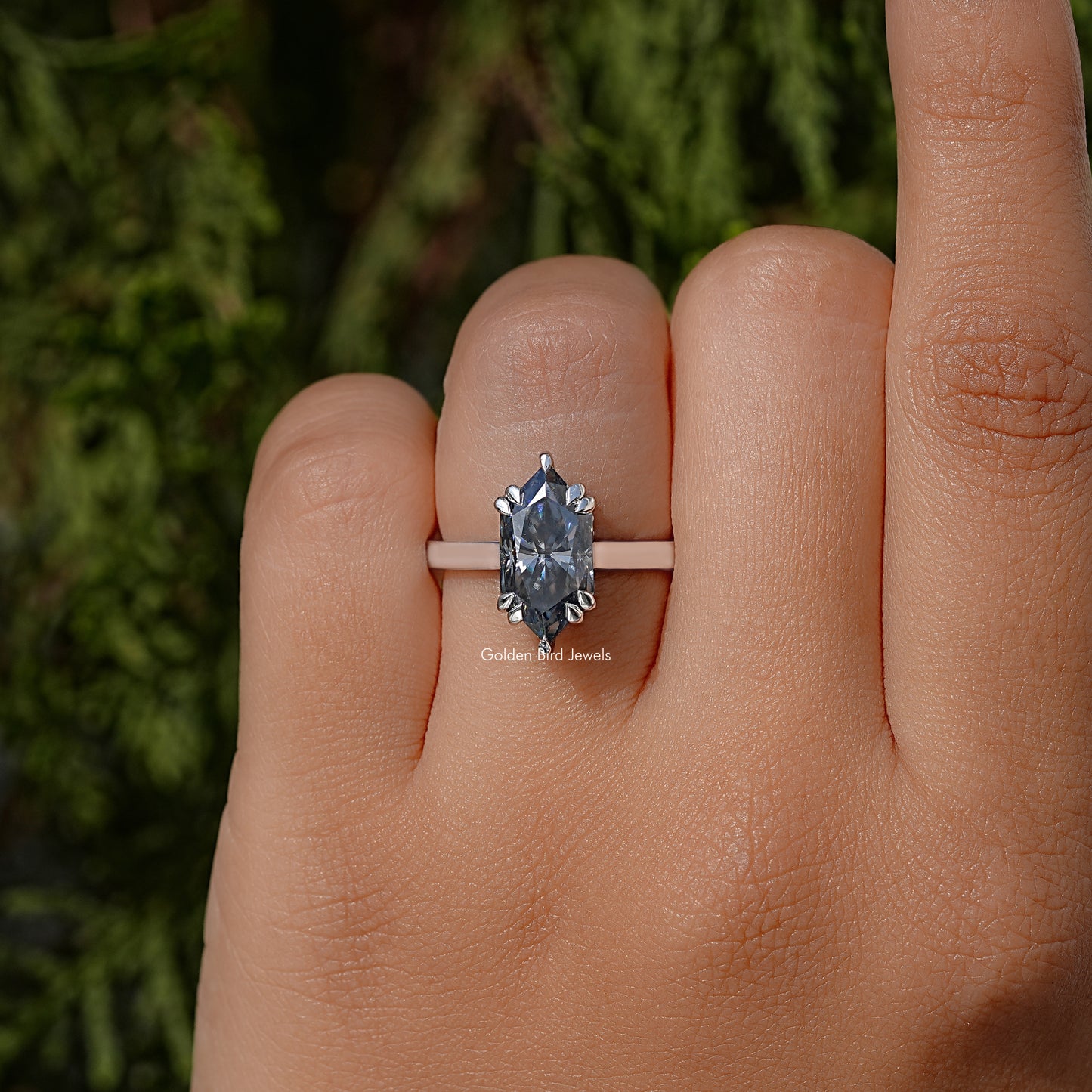 Dutch Marquise  Moissanite Diamond Solitaire Ring