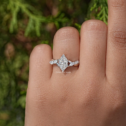Dutch Marquise Cut Moissanite Diamond Floral Wedding Ring