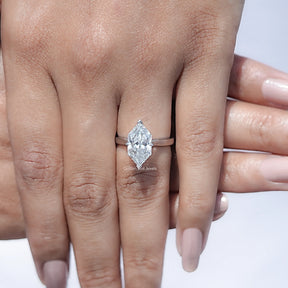 Dutch Marquise Cut Lab Diamond Solitaire Ring