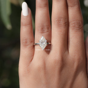 Close view of Dutch Marquise cut Moissanite Ring