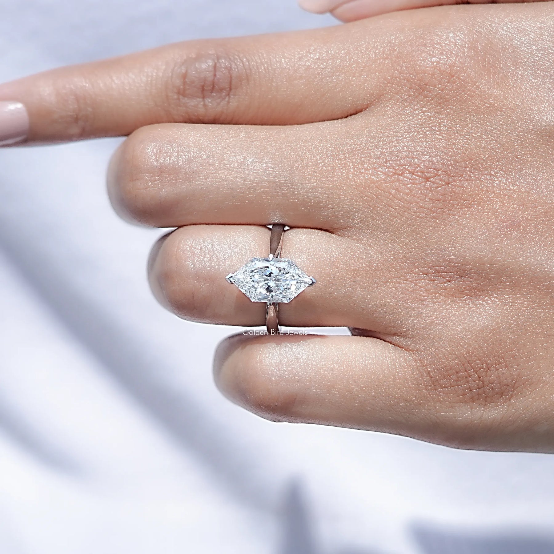 Dutch Marquise Cut Lab Diamond Solitaire Ring
