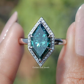 Dutch Marquise Moissanite Halo Engagement Ring