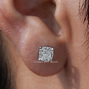 Cushion Lab Diamond Solitaire Stud Earrings