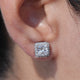Princess Cut Lab Diamond Halo Stud Earrings