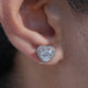 Heart Cut Halo Lab Diamond Stud Earrings
