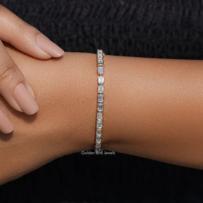 East West Emerald Lab Diamond Tennis Bracelet