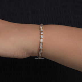 East West Radiant Cut Lab Diamond Bracelet