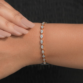 East West Marquise Cut Lab Diamond Tennis Bracelet