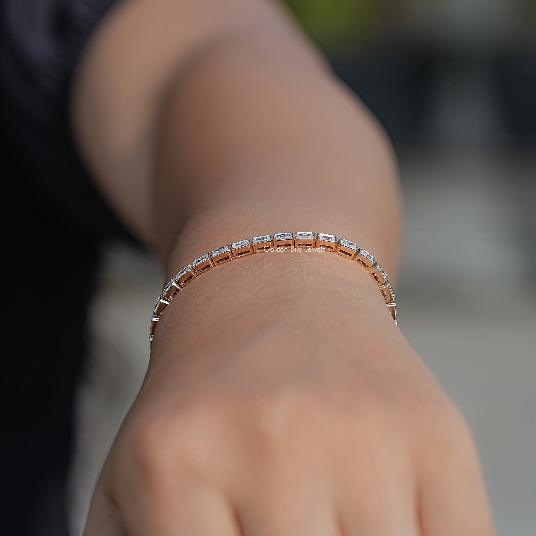 East West Radiant Cut Lab Diamond Bracelet