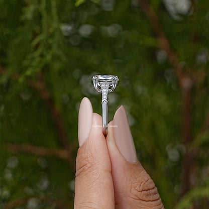 Elongted Old Mine Cushion Solitaire Vintage Ring