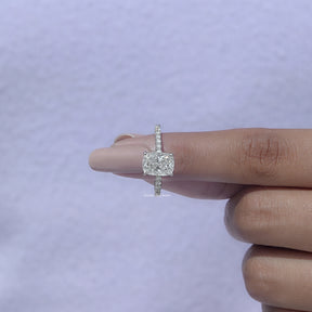 Elongated Cushion Cut Lab Diamond Ring