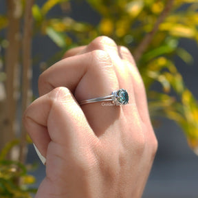 Elongated Cushion Cut Moissanite Engagement Ring In White Gold