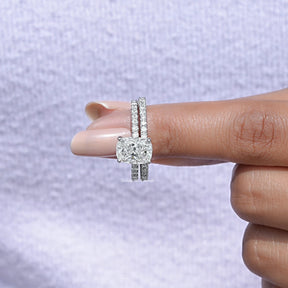 Detailed view of Cushion Cut Lab Grown Diamond Ring