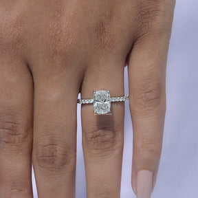 Elongated Cushion Cut Lab Diamond Ring