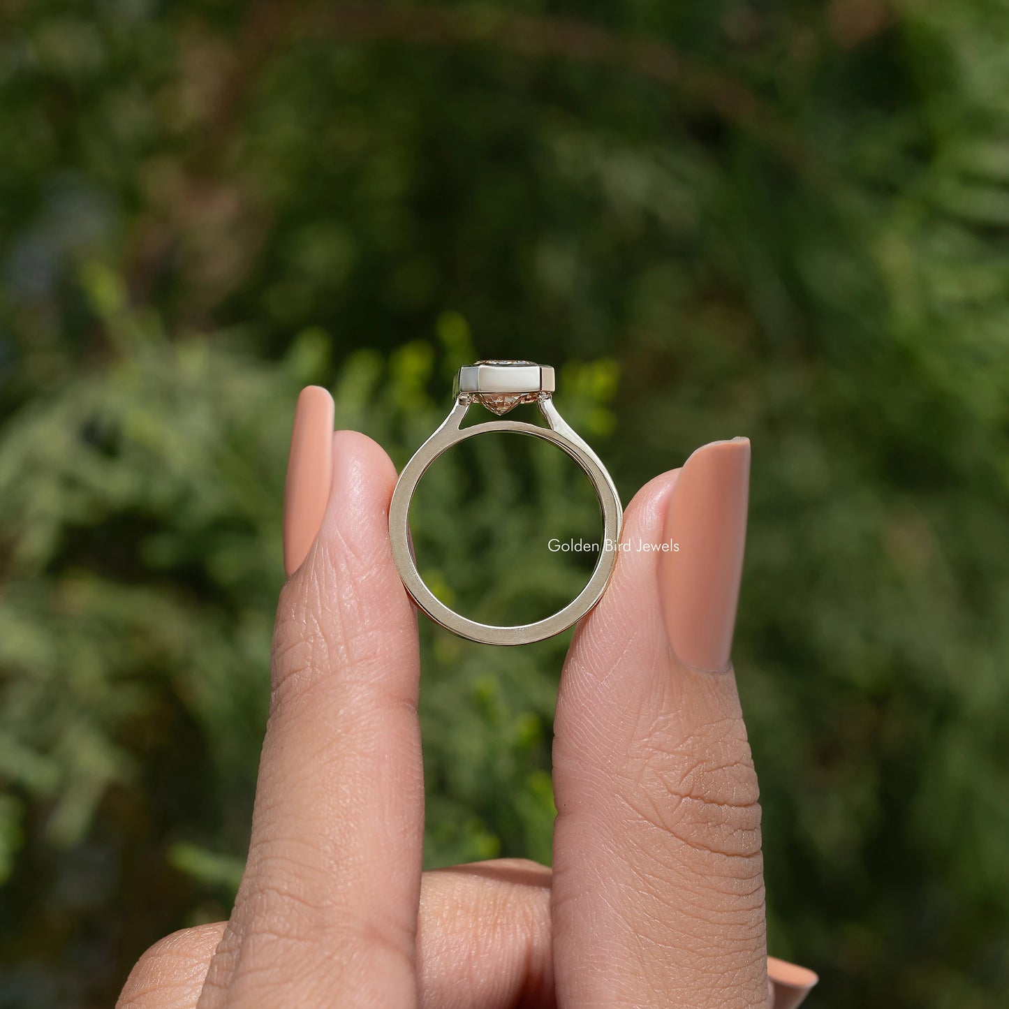 Emerald Cut Solitaire Moissanite Engagement Ring