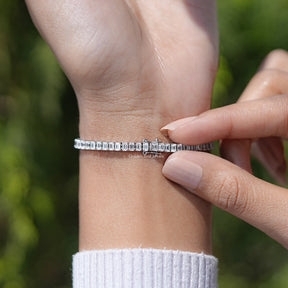 Emerald Cut Lab Diamond Tennis Bracelet