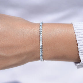 Emerald Cut Lab Diamond Tennis Bracelet