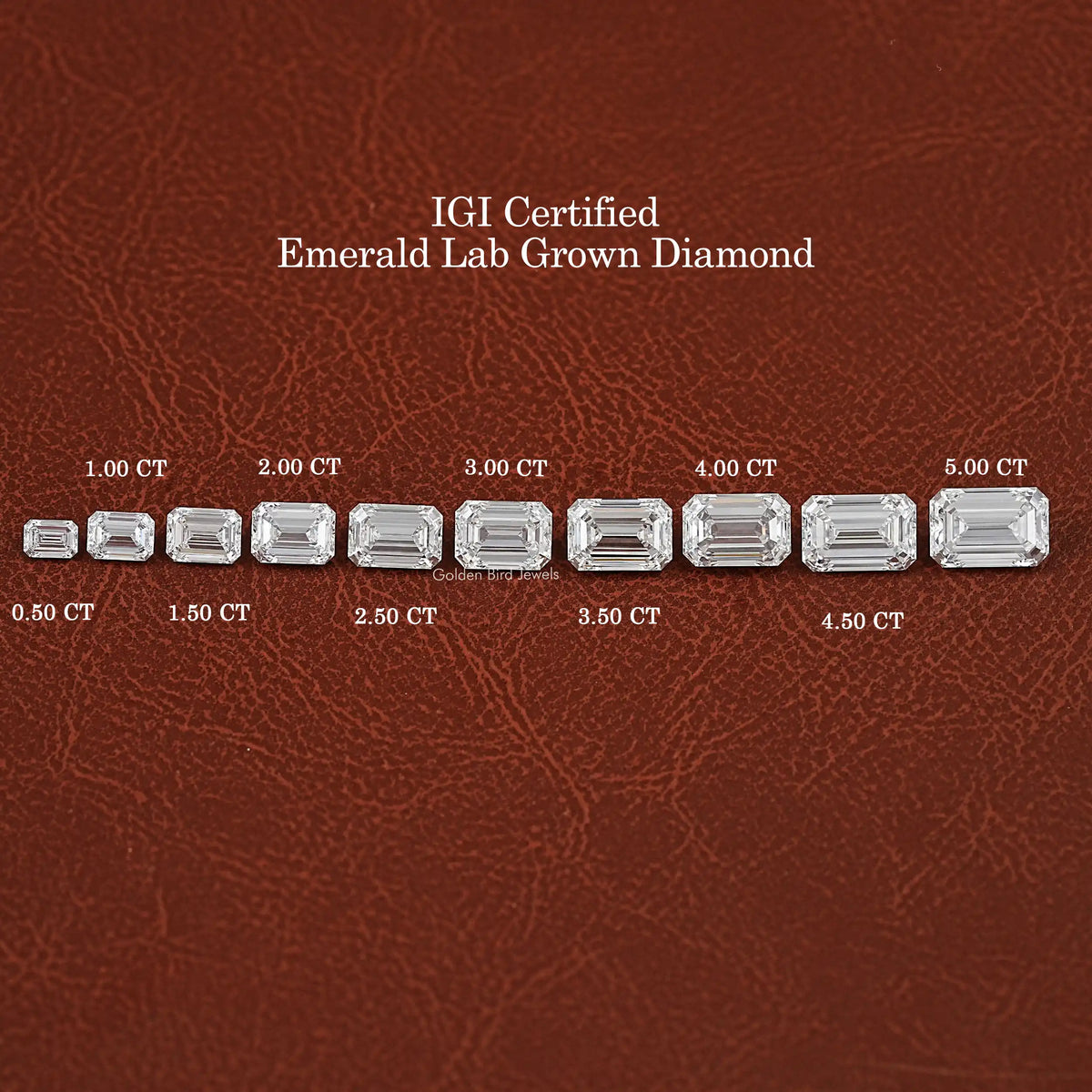 View Of Emerald Cut Lab Grown Diamond In White