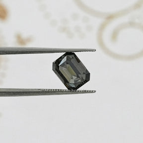 Gray Emerald Cut Moissanite Stone