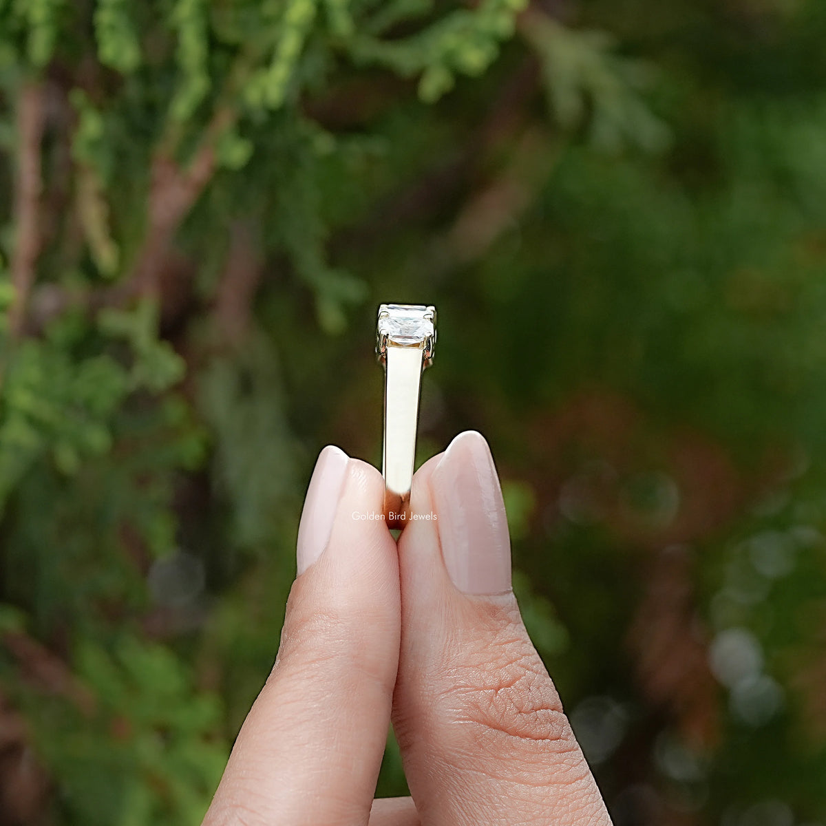 Five Stone Radiant Cut Moissanite Band