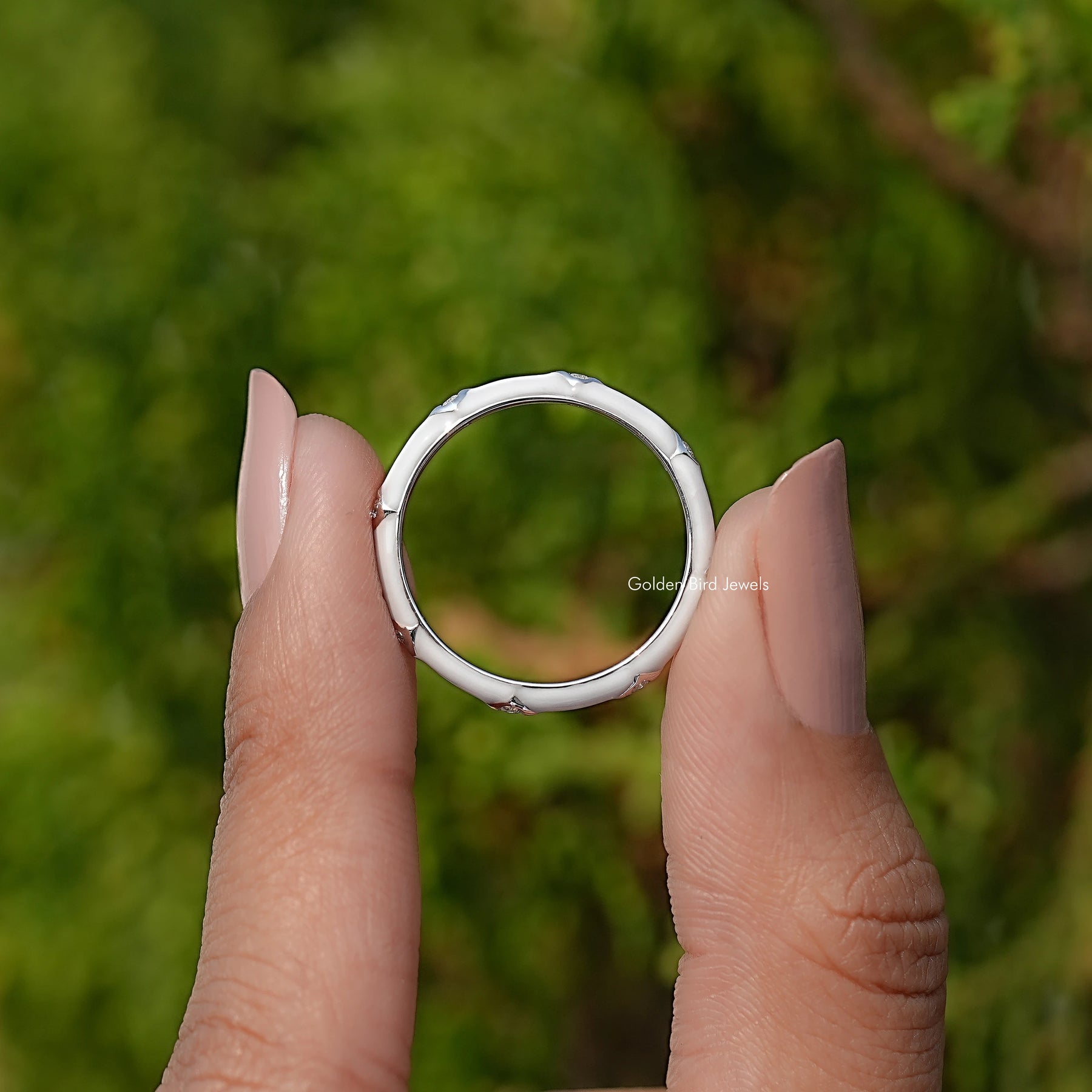 Full Eternity Round Moissanite Flush Set Band