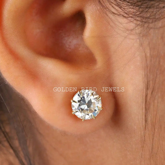 Old European Cut Round Moissanite Studs