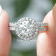 Round Cut Moissanite Halo Engagement Ring