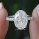 Oval Cut  Moissanite Hidden Halo Engagement Ring