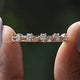 Round Moissanite Distance Dainty Half Eternity Band