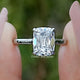 Old Mine Elongated Cushion Hidden Halo Diamond Ring