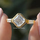 Asscher Cut Moissanite Three Stone Ring