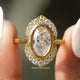 Crushed Ice Oval Cut Moissanite Halo Ring
