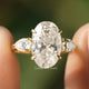 Oval And Pear Cut Moissanite Three Stone Ring