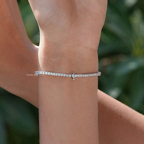 Asscher Cut Moissanite Tennis Bracelet
