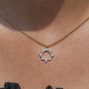 Round Cut Lab Diamond Open Circle Pendant