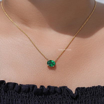 Oval Cut Lab Grown Diamond Solitaire Pendant