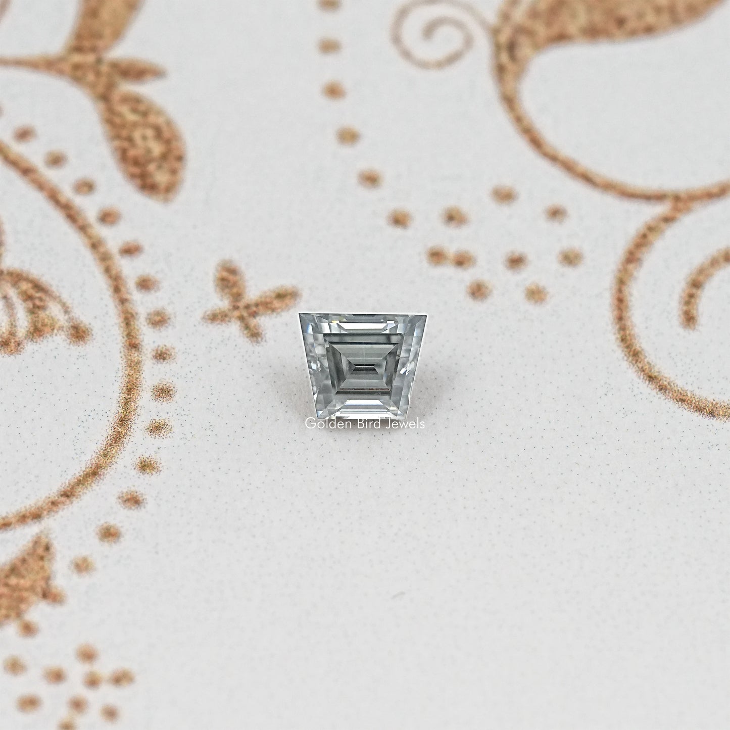 Gray Trapezoid Cut Moissanite Gemstone