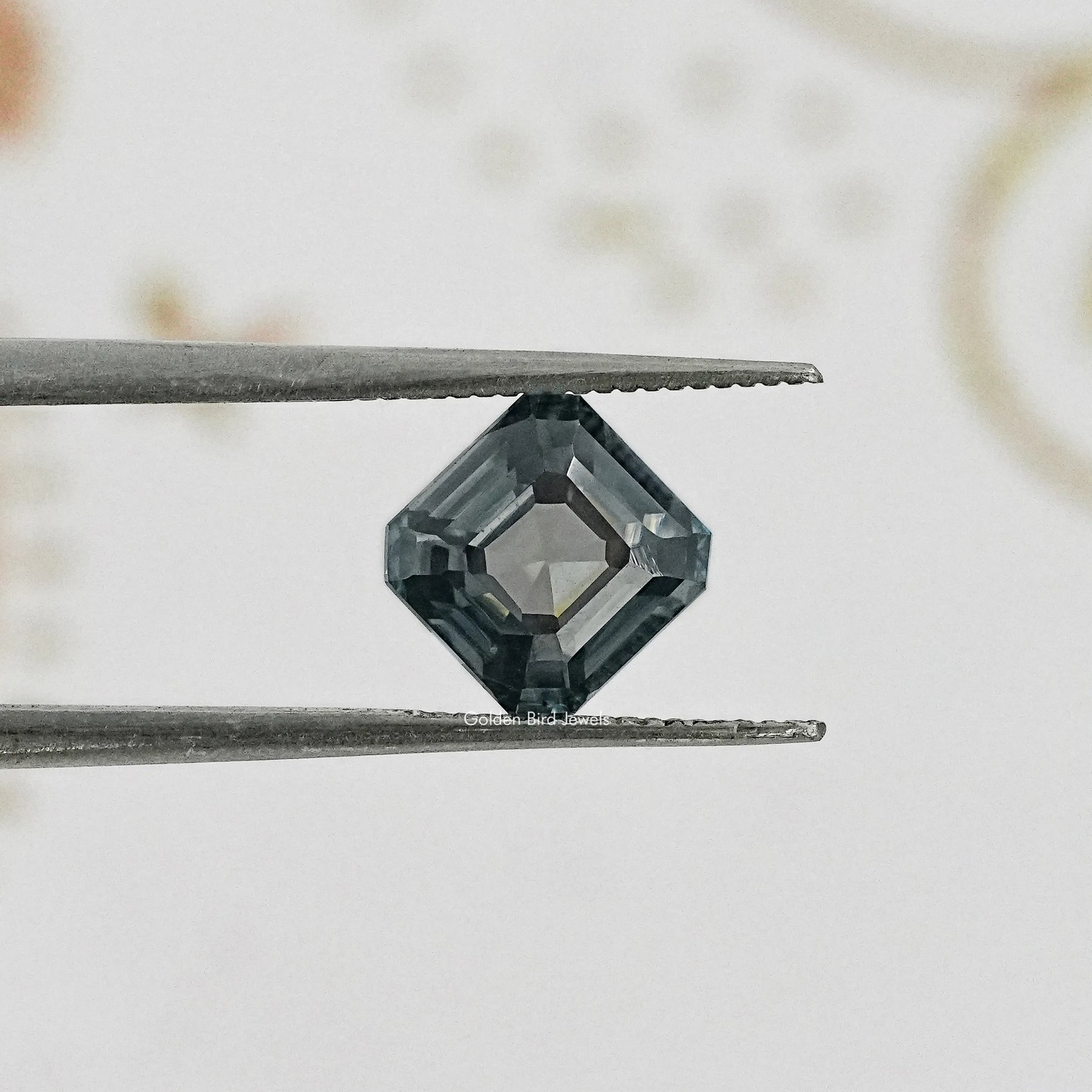 Gray Asscher Loose Moissanite Stone