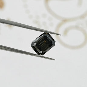 Gray Emerald Cut Moissanite Stone