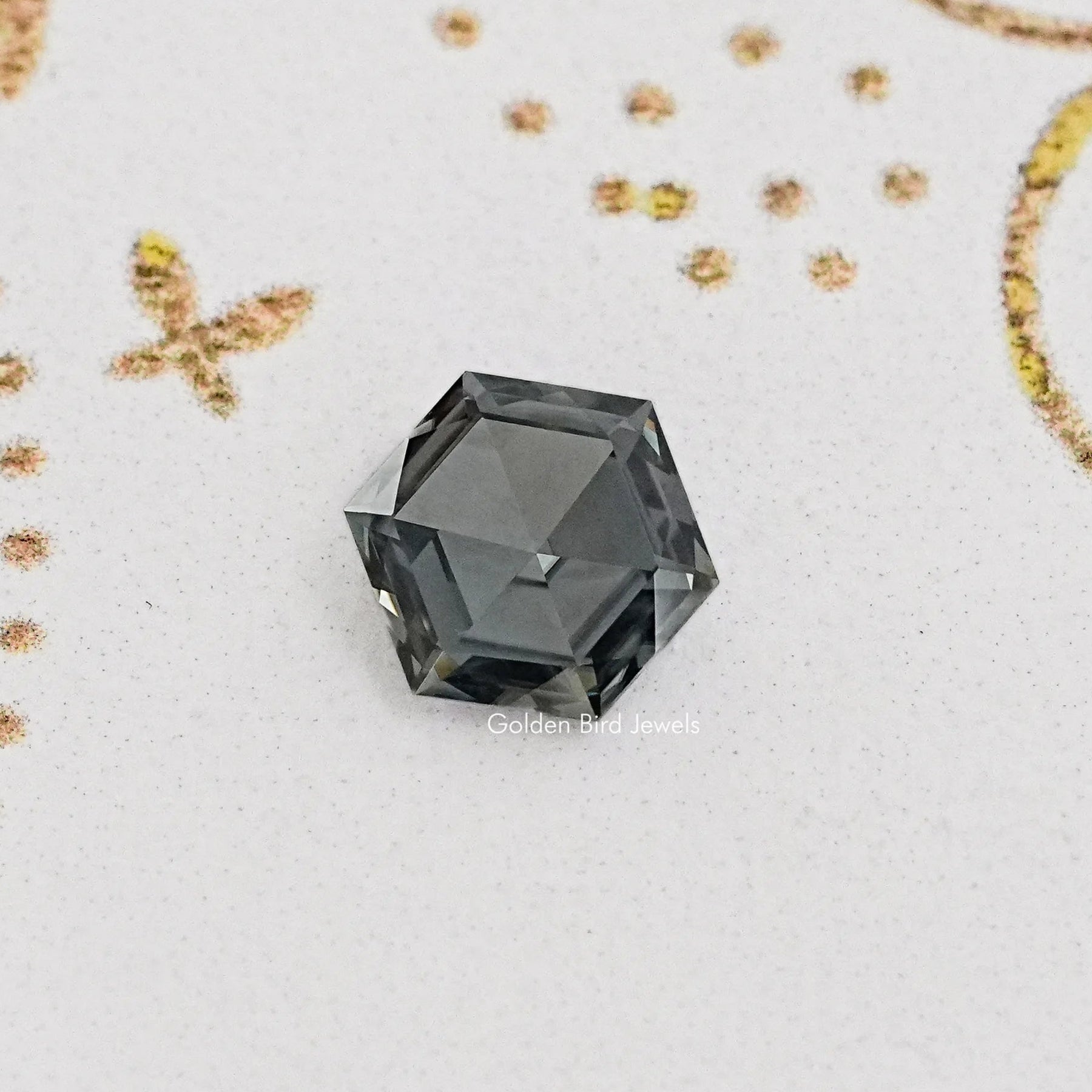 Gray Rose Cut Hexagon Loose Moissanite