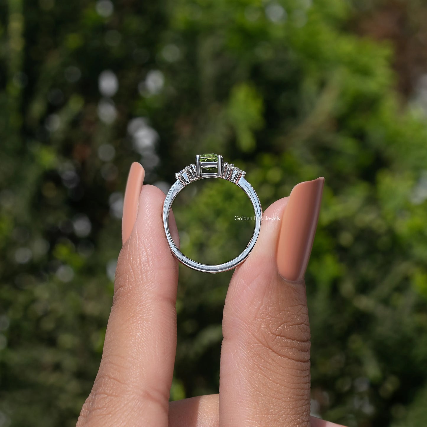 Peridot Green Emerald Gemstone Ring
