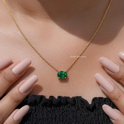 Oval Cut Lab Grown Diamond Solitaire Pendant