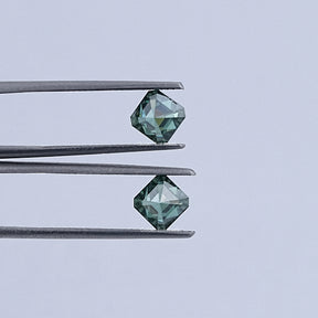 Asscher Cut Lab Loose moissanite in white tone 