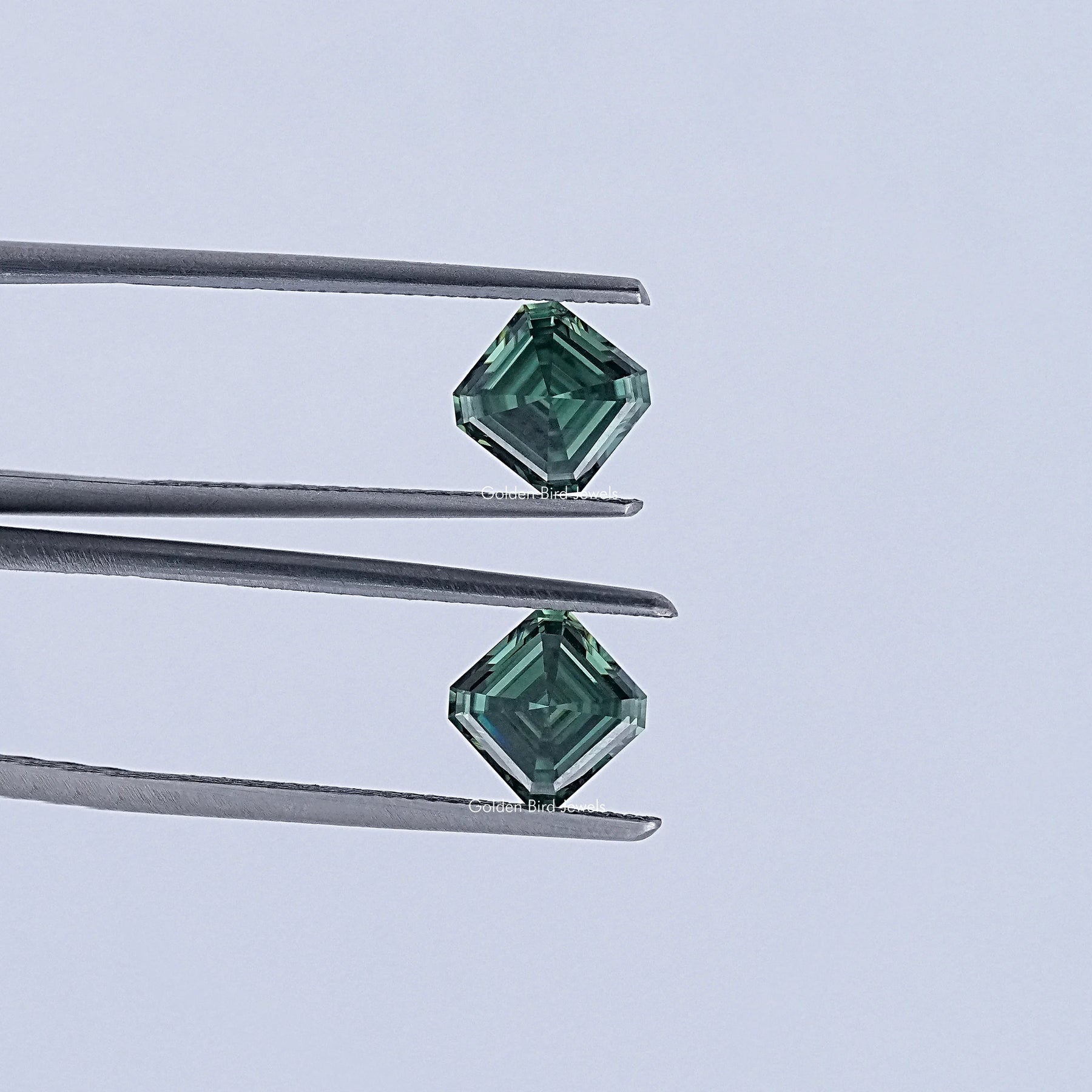 Cross View Of Asscher Cut Lab Loose moissanite  